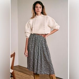 Sézane Jupe Ellie Leopard print skirt